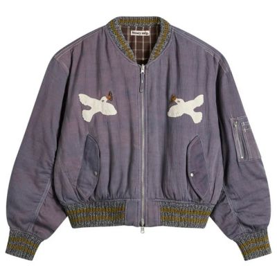 Story mfg., Hand Applique Purple Peace Seed Bomber