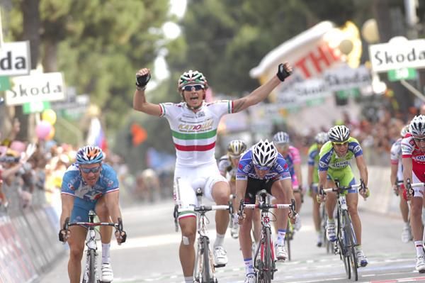 Filippo Pozzato (Katusha) wins stage 12 at the Giro d'Italia