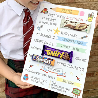 Personalised First Day Of School Chocolate Board