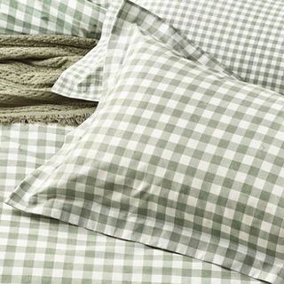 Next sage green checked bedding