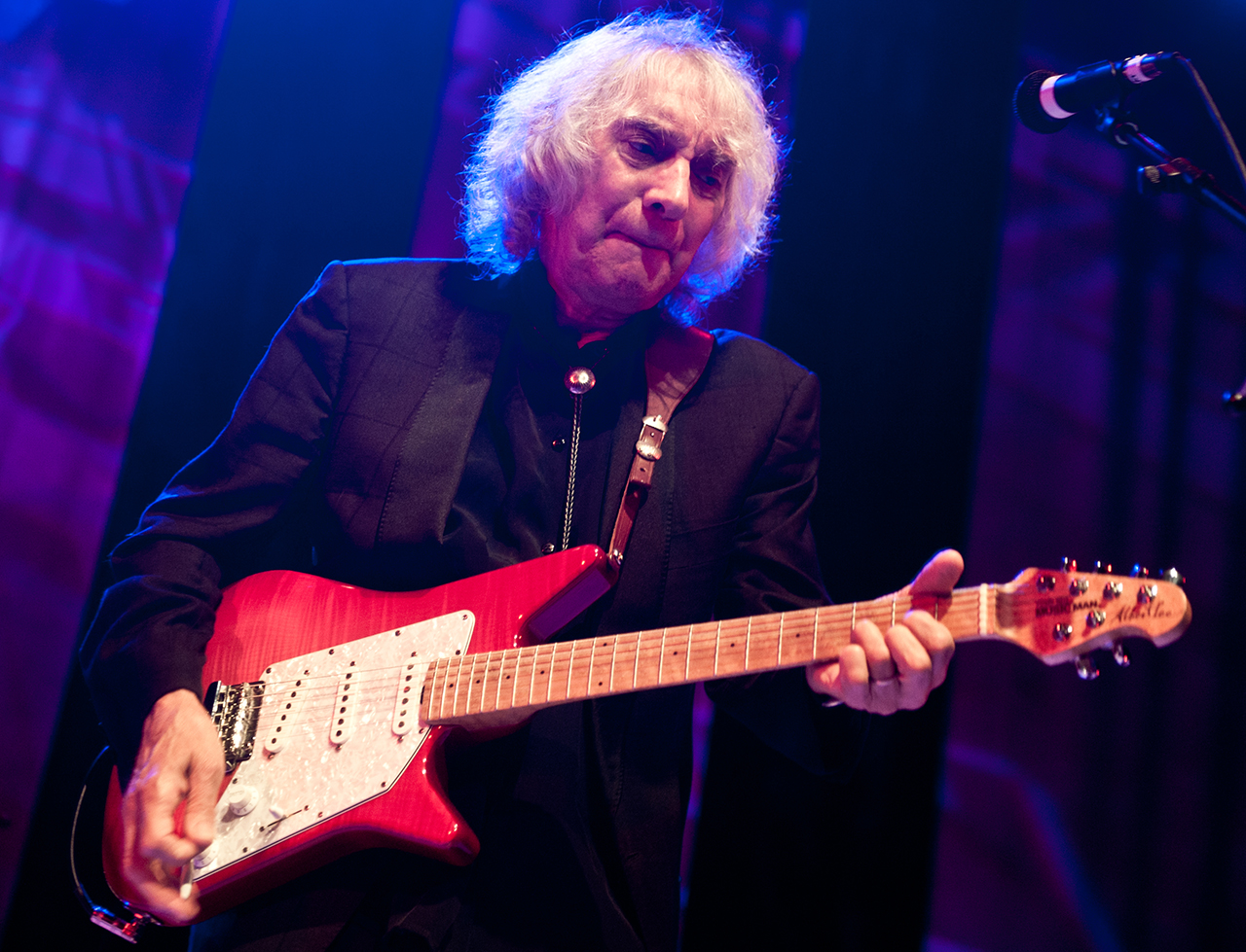 Albert Lee of Bill Wyman's Rhythm Kings performs on stage at De Montfort Hall And Gardens on October 19, 2011 in Leicester, United Kingdom.