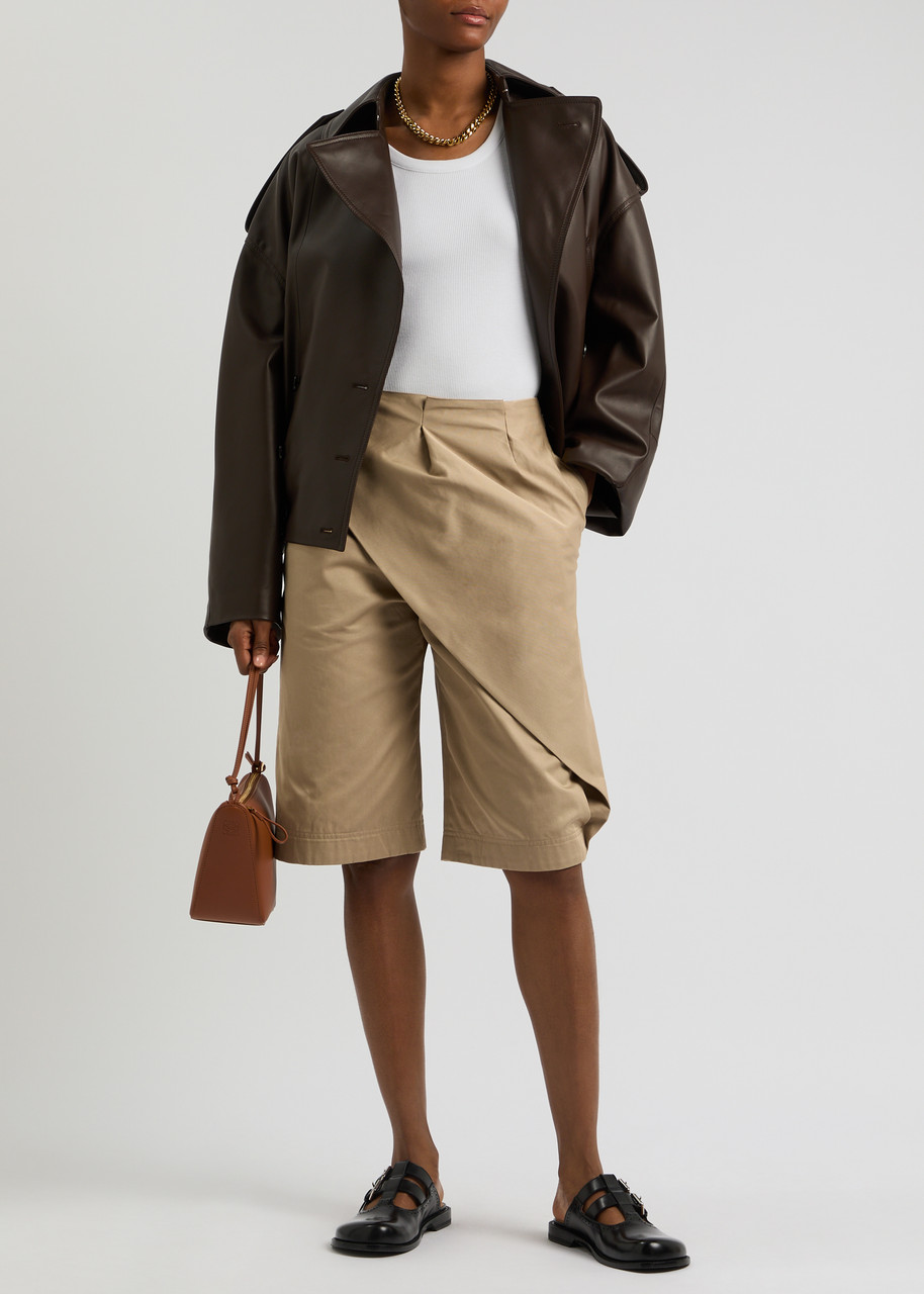 Asymmetric Layered Cotton Shorts