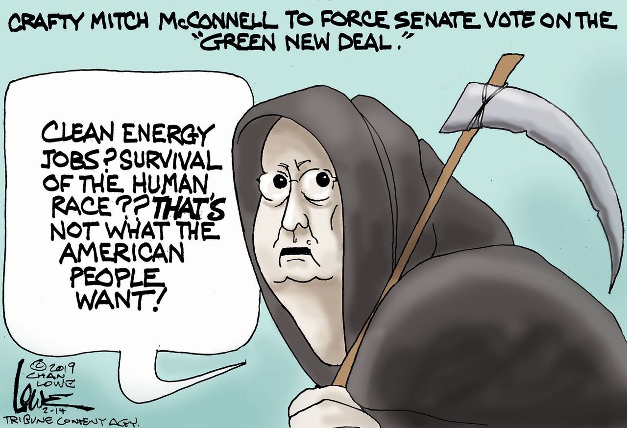 Political&amp;amp;nbsp;Cartoon&amp;amp;nbsp;U.S. Green New Deal Mitch McConnell GOP Democrats