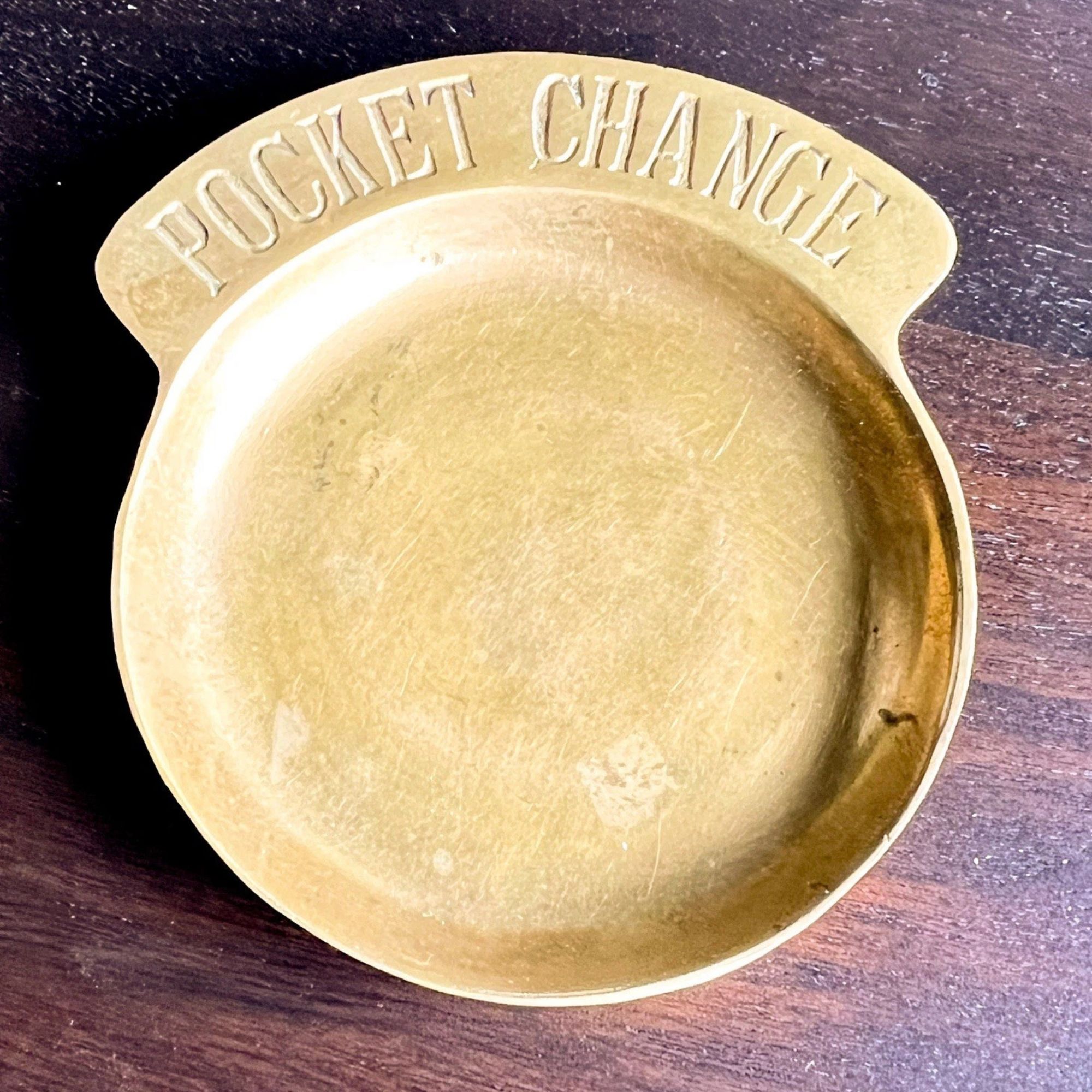 Vintage Brass Pocket Change Trinket Keys Coin Dish Tray