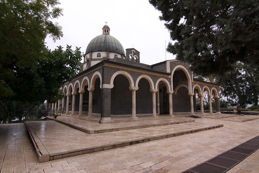 An outside view of the Church of the Beatitude