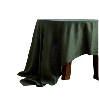 A green table cloth