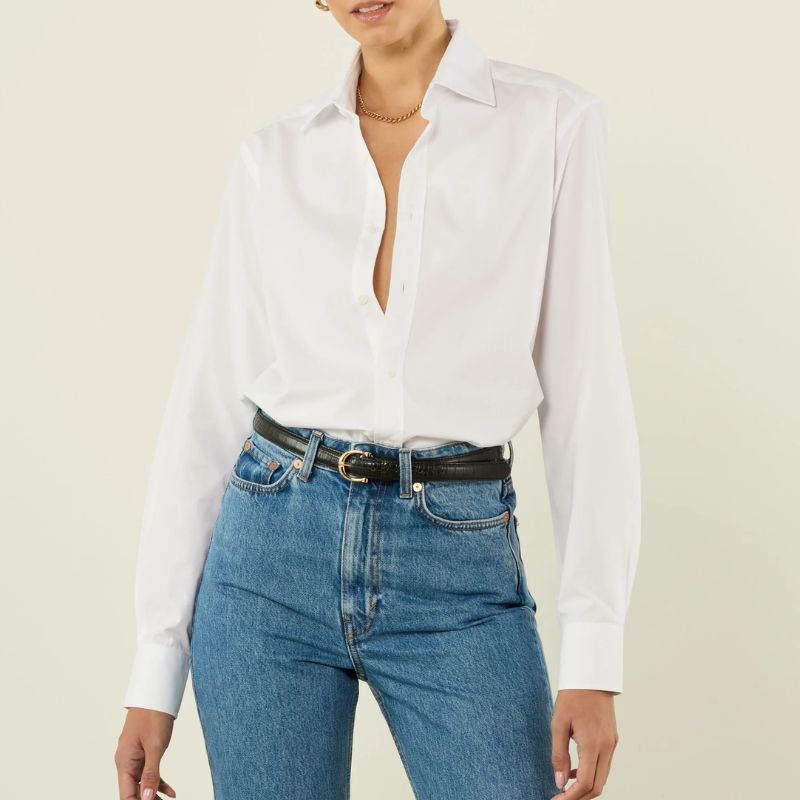 Image of white poplin shirt