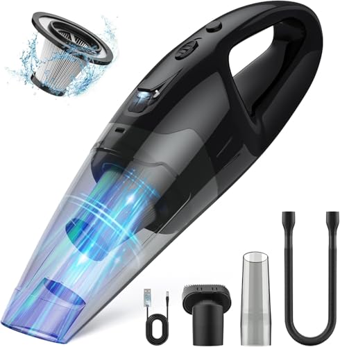 Bsrco Handheld Vacuum Cordless Rechargeable 3-In-1, Usb Charge, Car Vacuum With Led, Hepa Filter, 1.65lbs Lightweight Vacuum Cleaner for Dust, Pet Hair