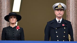 Sophie, Duchess of Edinburgh and Vice Admiral Sir Timothy Laurence during the National Service of Remembrance