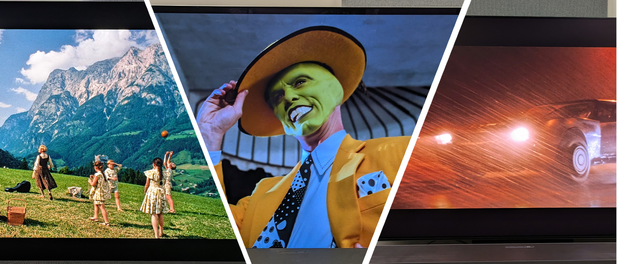 4K Blu-ray feature 21:9 hero image with The Sound of Music, The Mask and The Batman 