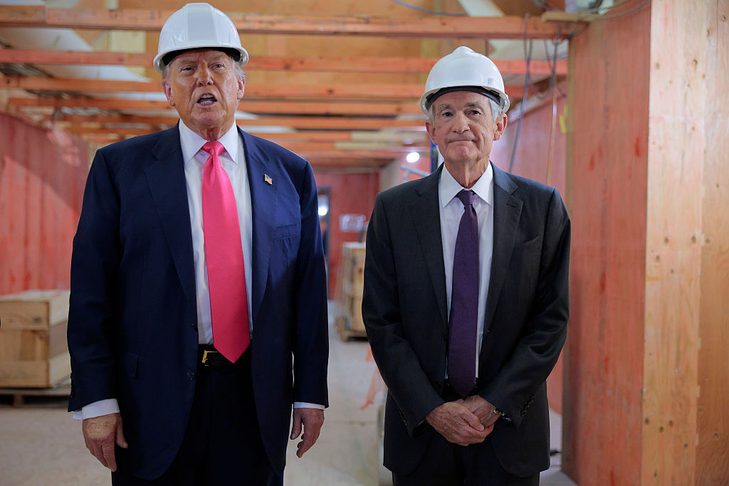 president donald trump fed chair jerome powell tour fed building