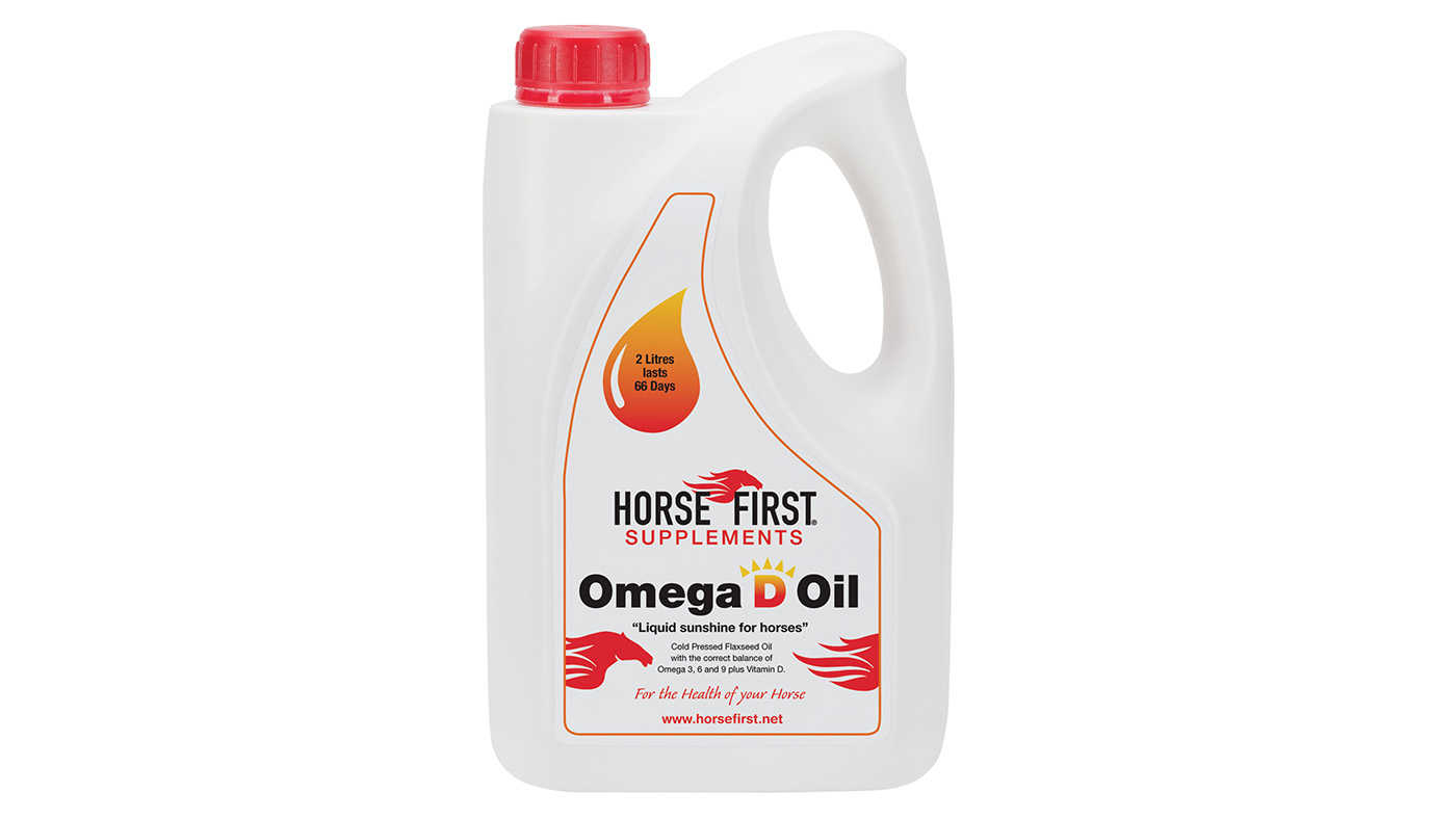 Horse First Omega D Oil, one of the best oils for horses