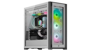 Corsair iCue 5000x white case with full system built inside.