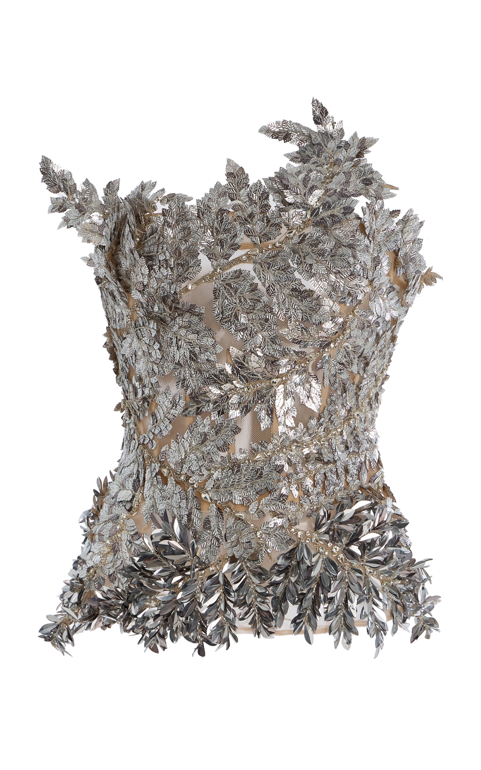 Metallic Embroidered Tulle Top