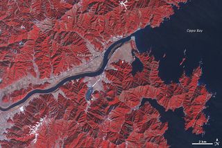 Kitakami River before tsunami hit Japan