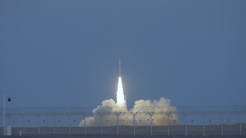 A CERES-1 carrier rocket carrying five satellites blasts off from the Jiuquan Satellite Launch Center on January 20, 2025 in Alxa League, Inner Mongolia Autonomous Region of China. The rocket blasted off at 6:11 p.m. on January 20, successfully sending a group of satellites including the Yunyao-1 37-40 and JTX-A-05 models into their planned orbits.