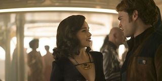 Qi'ra and Han Solo in Solo: A Star Wars Story