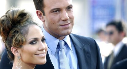 JLo and Ben Affleck during "Gigli" California Premiere at Mann National in Westwood, California