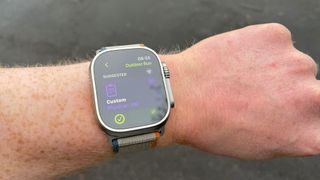 A custom 'Physical: 100' workout displayed on the Apple Watch Ultra 2