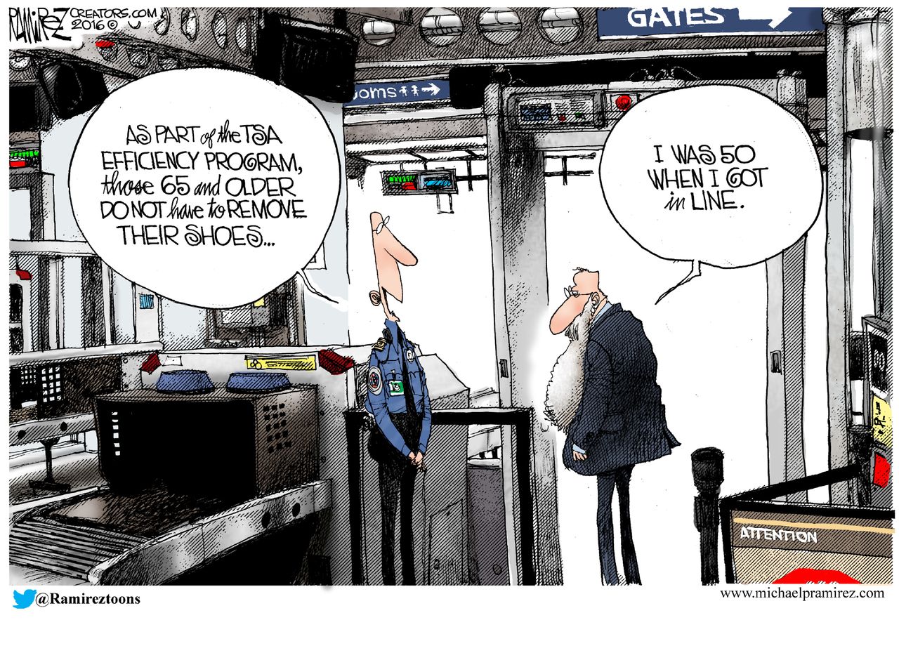 Editorial Cartoon U.S. TSA lines 2016