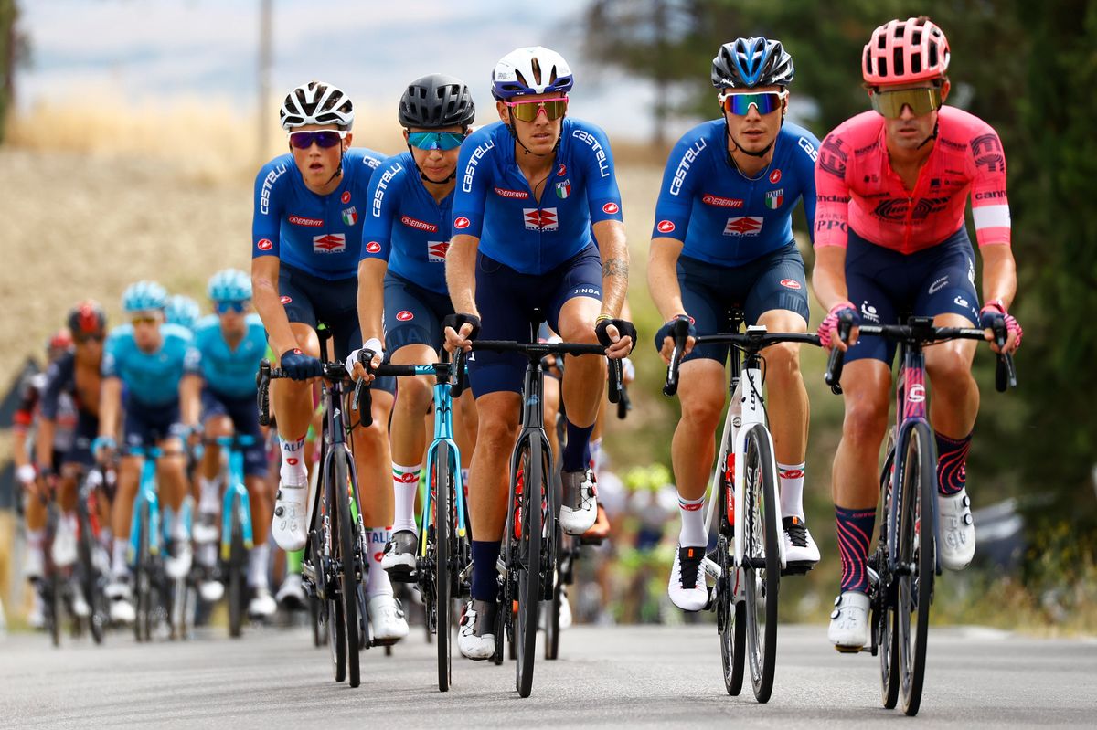 Giro della Toscana 2021 6th Edition Pontedera Pontedera 1915 km 15092021 Alessandro De Marchi ITA Israel StartUp Nation Alessandro Fedeli ITA Delko photo Luca BettiniBettiniPhoto2021