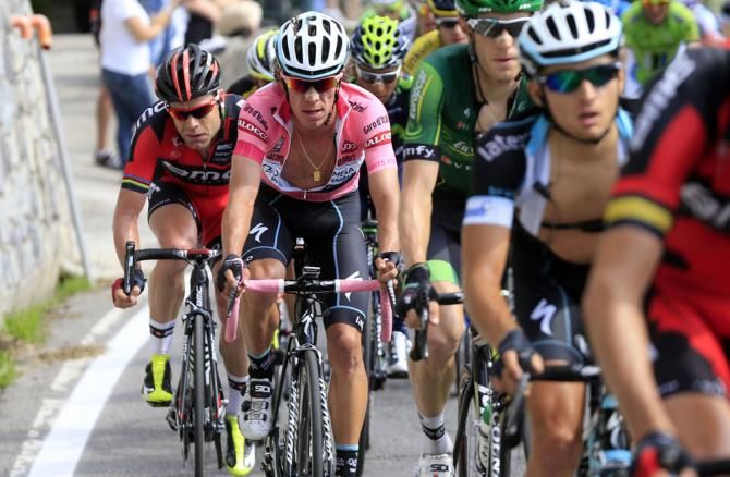 Rigoberto Uran (Omega Pharma - QuickStep) has Cadel Evans on his wheel