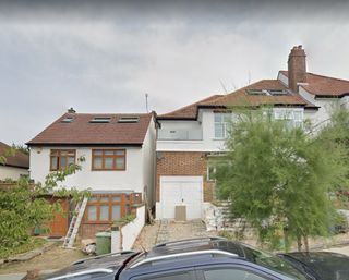 Mr Britez's property (left) in south London