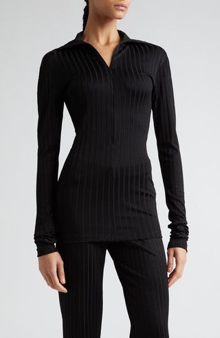 Half Zip Rib Top