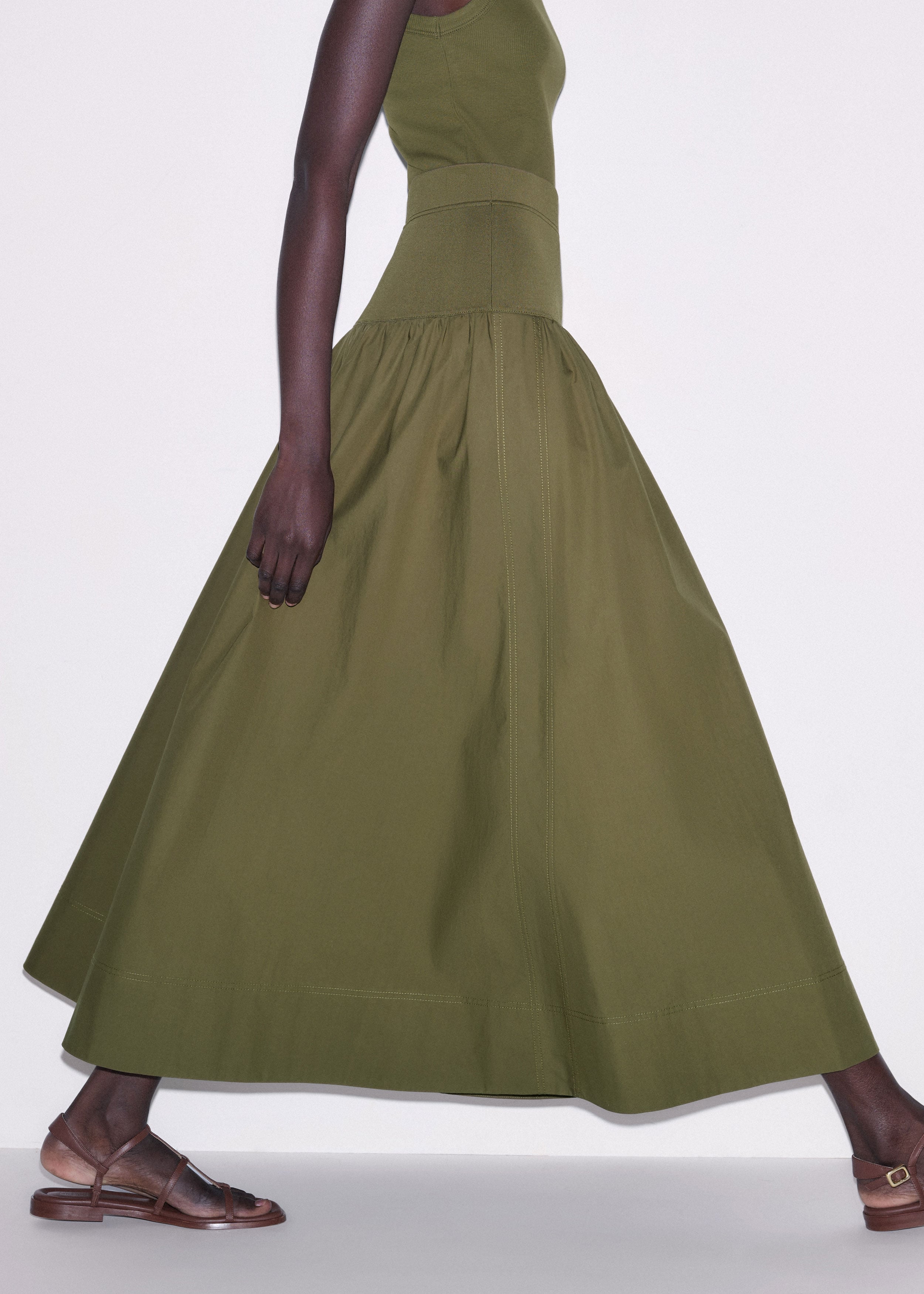 mixed media maxi skirt