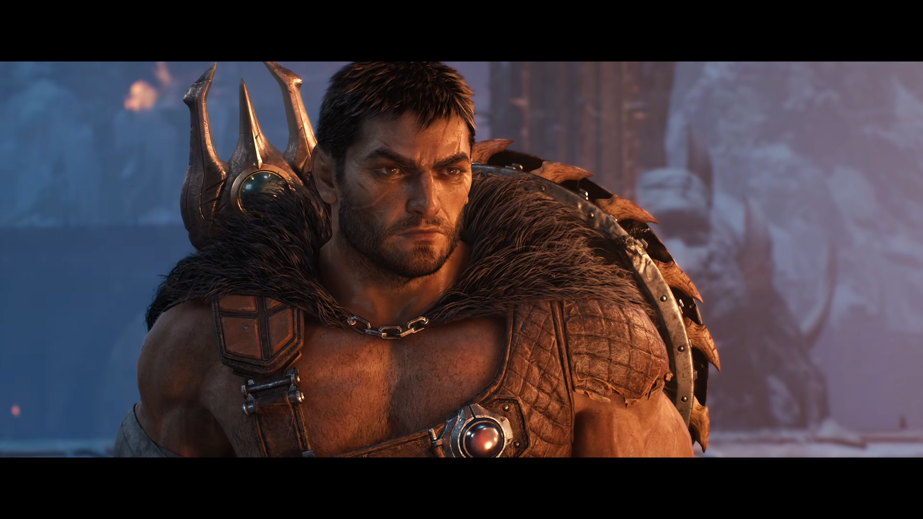 A shirtless Doom Slayer in Doom: The Dark Ages - Revelations.
