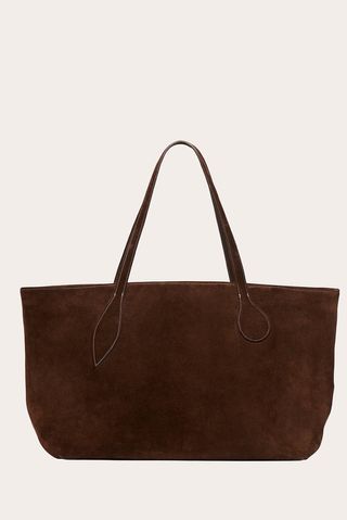 Mega Sprout Tote Dark Brown Suede