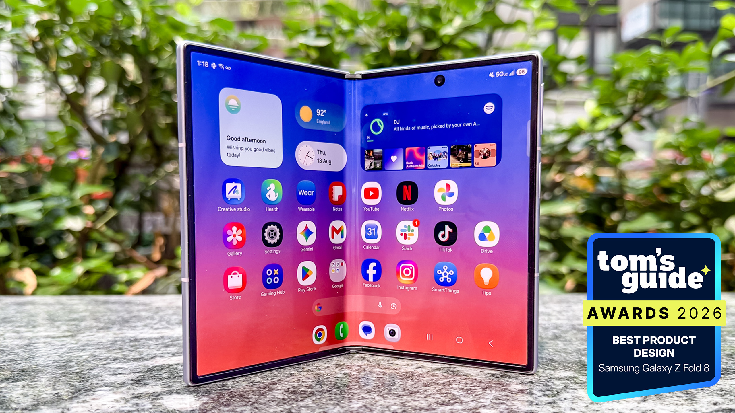 The Samsung Galaxy Z Fold 8 with a TG Awards 2026 badge