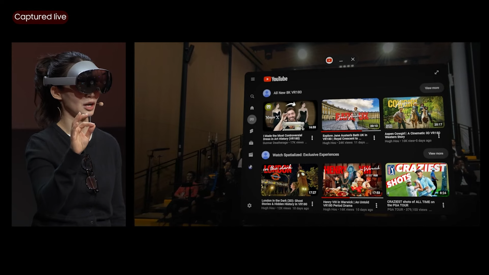 YouTube in Galaxy XR