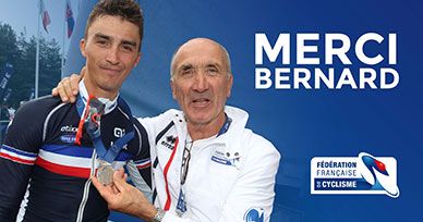 Bernard Bourreau with Julian Alaphilippe at the European championships