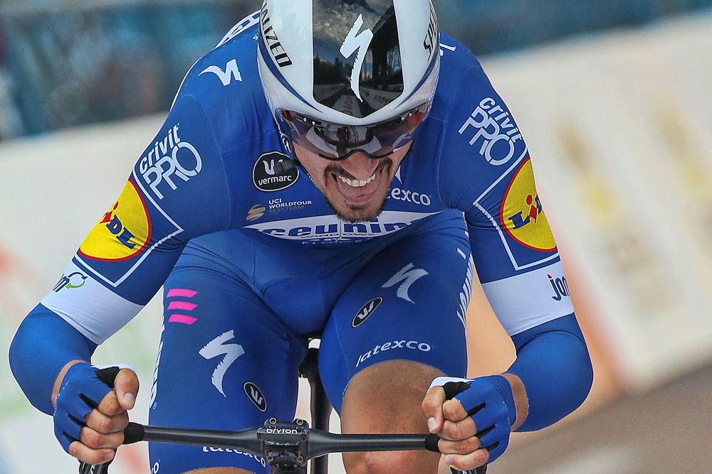 Julian Alaphilippe (Deceuninck-Quick Step) on his way to winning stage 3 at Vuelta a San Juan