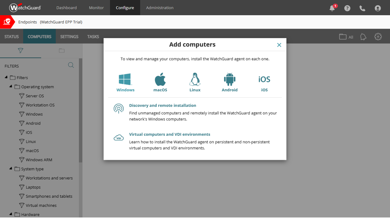 WatchGuard EPP: Setup