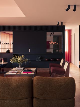 black joinery in Doria apartment project by Studio Prineas