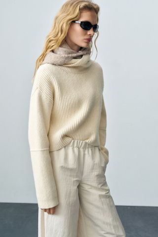 mango turtleneck cream jumper