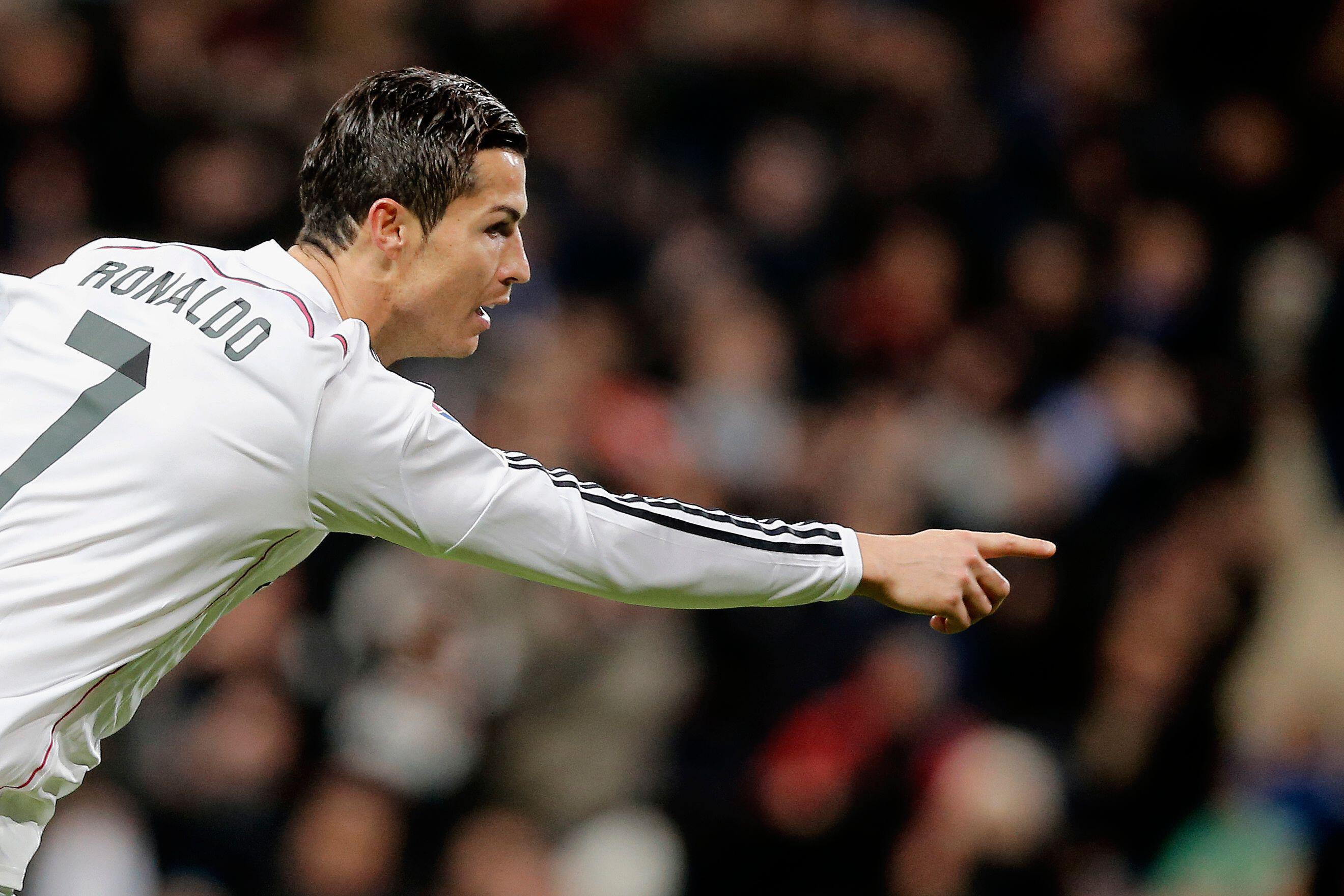 Cristiano Ronaldo celebrates after scoring for Real Madrid, 2014