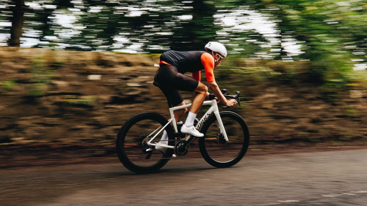 Specialized tarmac sl8 being ridden on road