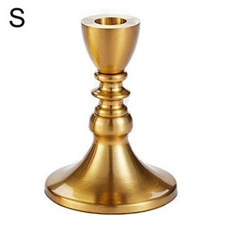 Kdj Small Brass Candle Holder for Thin Candles - Mini Metal Candlestick, Tiny Stand