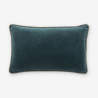 teal blue velvet throw pillow