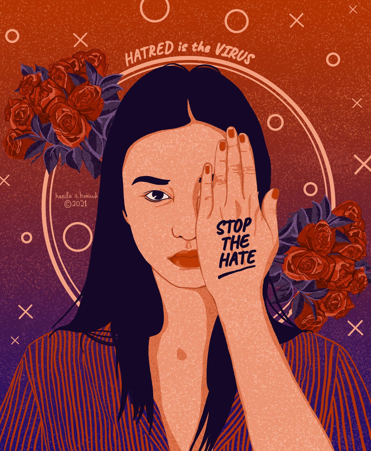 Stop the Hate image of woman with mehndi