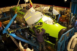 The Deepsea Challenger on deck