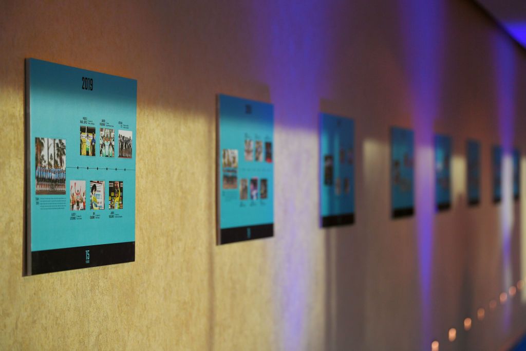 Plaques pay tribute to the team's past successes