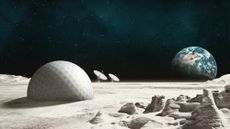 Illustration of a colony on the Moon