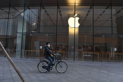 An empty Apple store in Beijing.