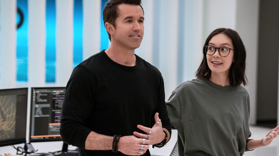 Rob McElhenney and Charlotte Nicdao in Mythic Quest season 3