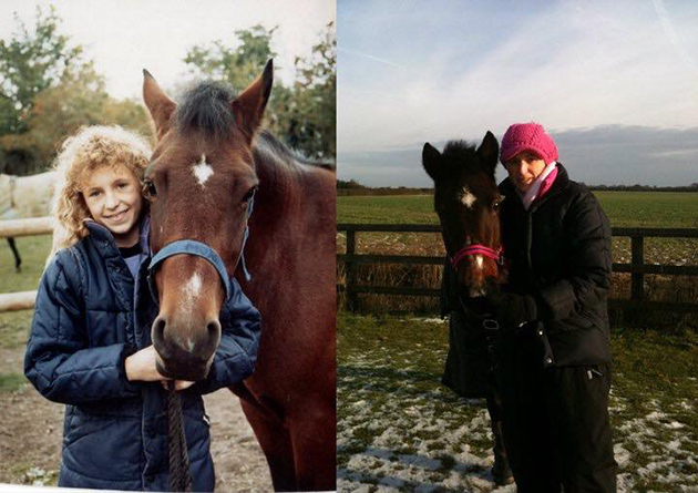 &lsquo;This is my first pony Mojo who I sadly lost last year. I am 12 in the first photo and 34 in the second photo, so 22 years apart. I owned her for 27 wonderful years and she reached the grand old age of 36.&rsquo; &mdash; Lucy Moggridge