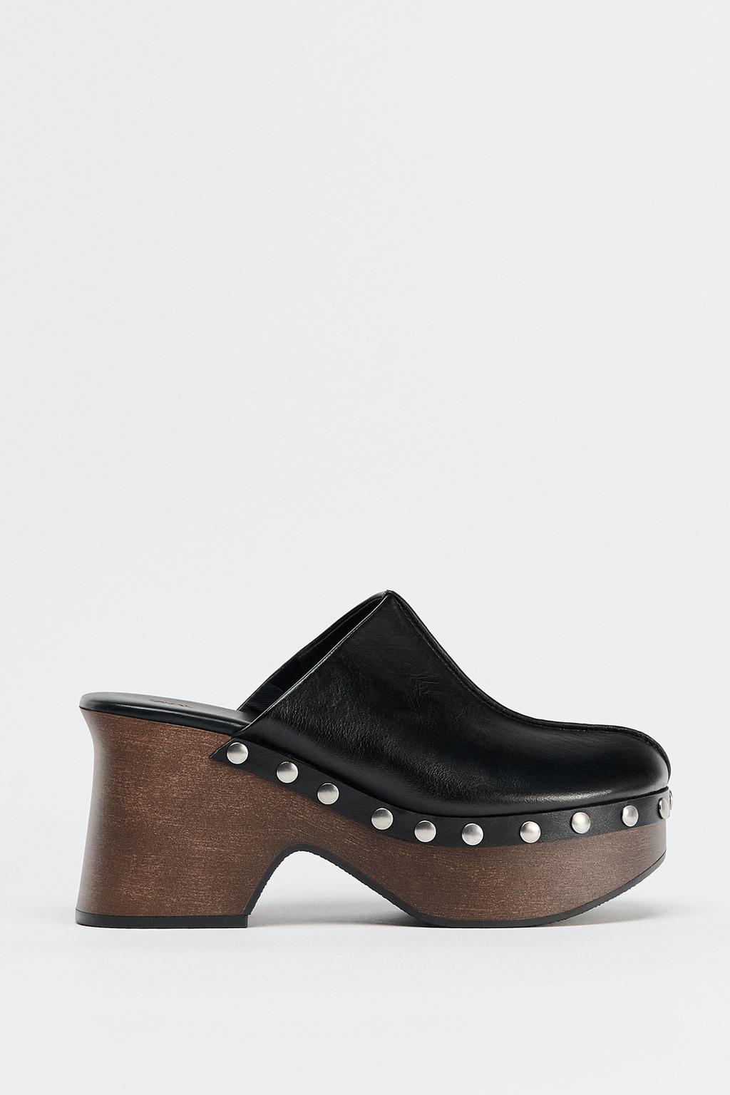 Leather Studded Clogs